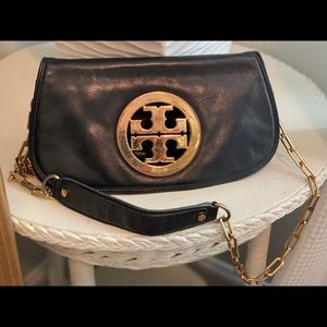 Tory Burch Black Leather Crossbody Clutch